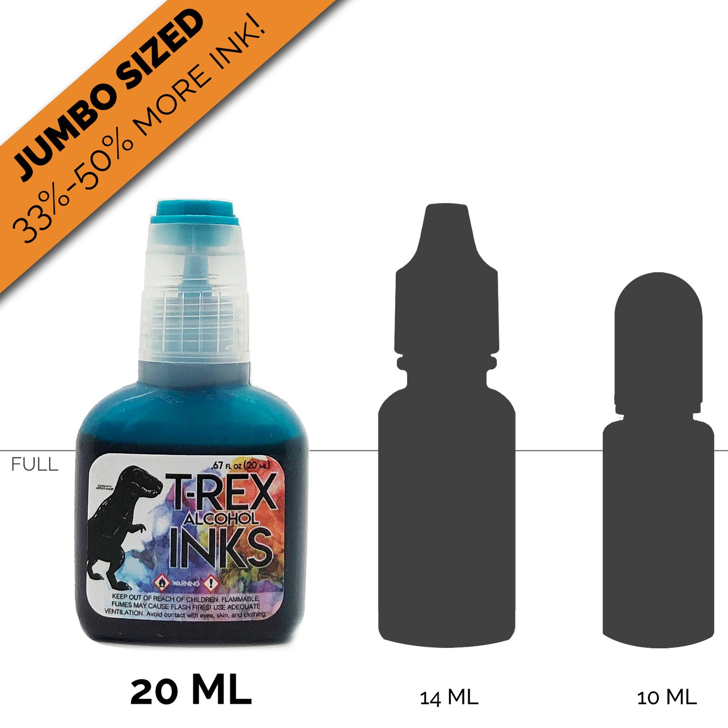 Final Clear Out 20ml Individual Bottles by t-rex inks jumbo sized alcohol ink bottle for alcohol ink painting and resin art