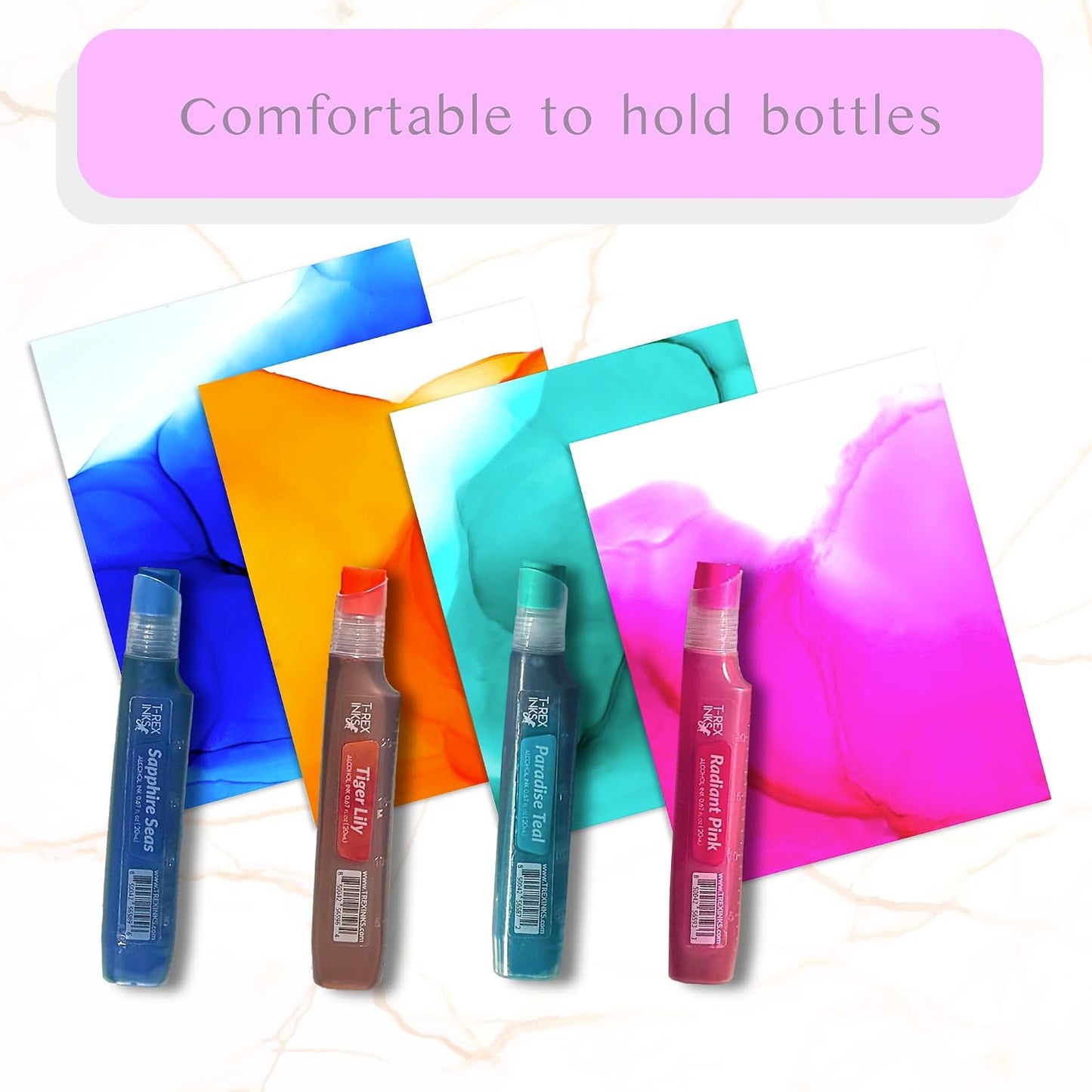 Essential Palette 16 Color Alcohol Ink Set by T-Rex Inks with 4 Metallic Inks!