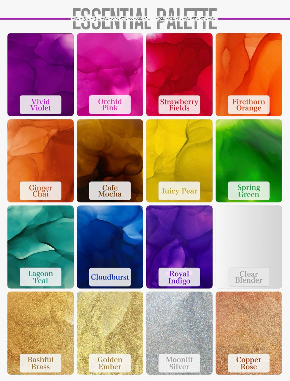 Single Bottle Alcohol Ink From Palette Series Sets, Affordable Individual Bottles, 45 Colors, Metallic, Pearl Inks
