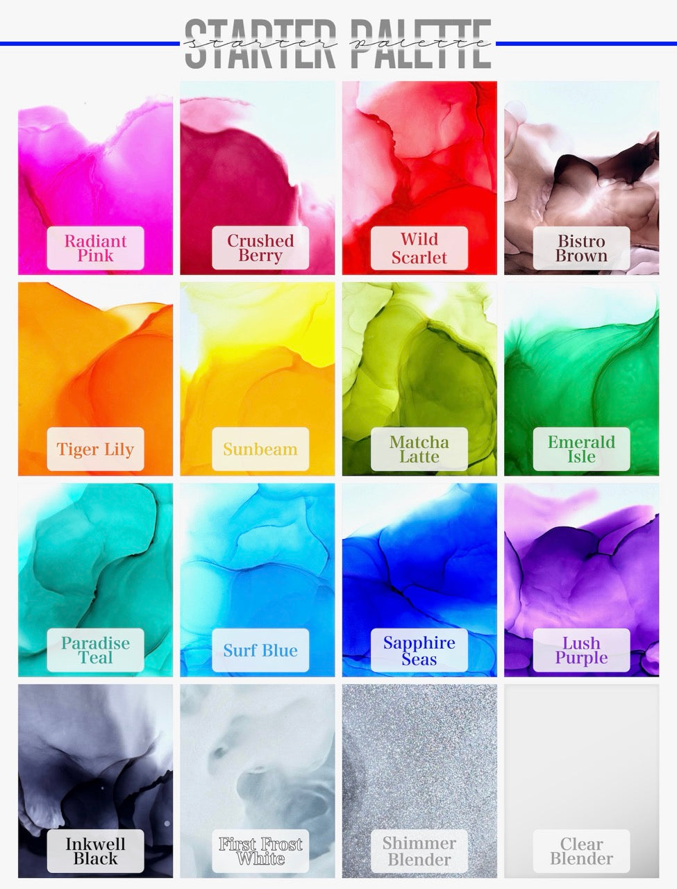 Single Bottle Alcohol Ink From Palette Series Sets, Affordable Individual Bottles, 45 Colors, Metallic, Pearl Inks