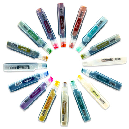 Artisan Palette 16 Color Alcohol Ink Set by T-Rex Inks with 3 Pearl Inks!