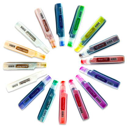 Essential Palette 16 Color Alcohol Ink Set by T-Rex Inks with 4 Metallic Inks!