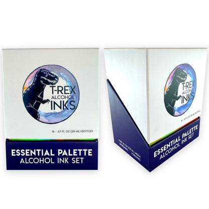 Essential Palette 16 Color Alcohol Ink Set by T-Rex Inks with 4 Metallic Inks!