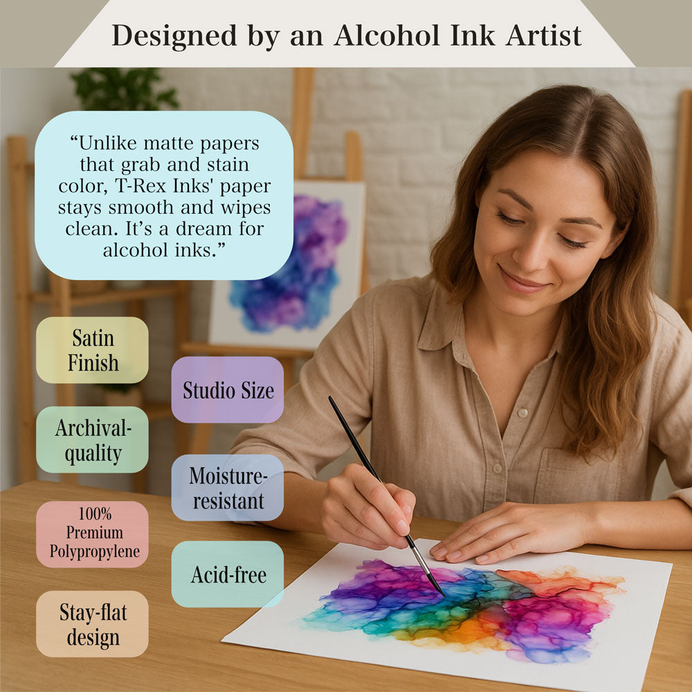 Deluxe White Alcohol Ink Paper Pack, 11x14 Synthetic Paper 20-Pack by T-Rex Inks