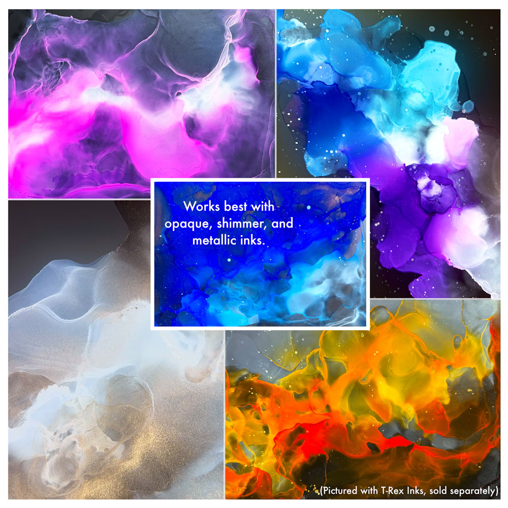 Deluxe Black Alcohol Ink Paper Pack, 11x14 Synthetic Paper 20-Pack by T-Rex Inks