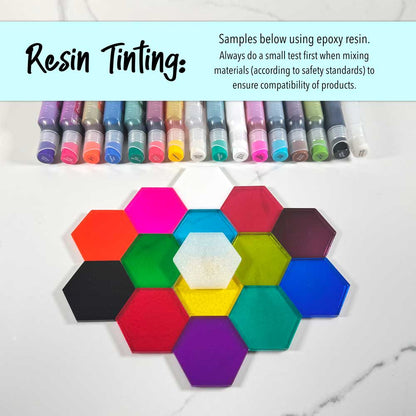 Starter Palette 16 Bottle Alcohol Ink Set by T-Rex Inks with vibrant colors for alcohol ink painting and resin art projects