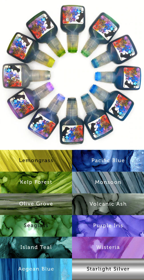 Final Clear Out 20ml Individual Bottles by t-rex inks featuring vibrant alcohol inks for resin and painting projects